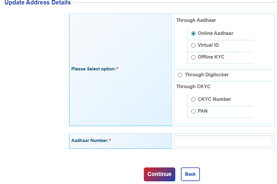 Change address in NPS account