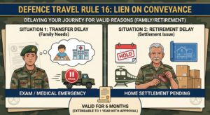 Lien on Conveyance नियम के तहत इंतजार करता हुआ एक फौजी