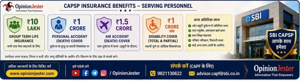 SBI CAPSP Salary Account: पात्रता और प्रमुख फायदे 1 sbi capsp insurance benefits