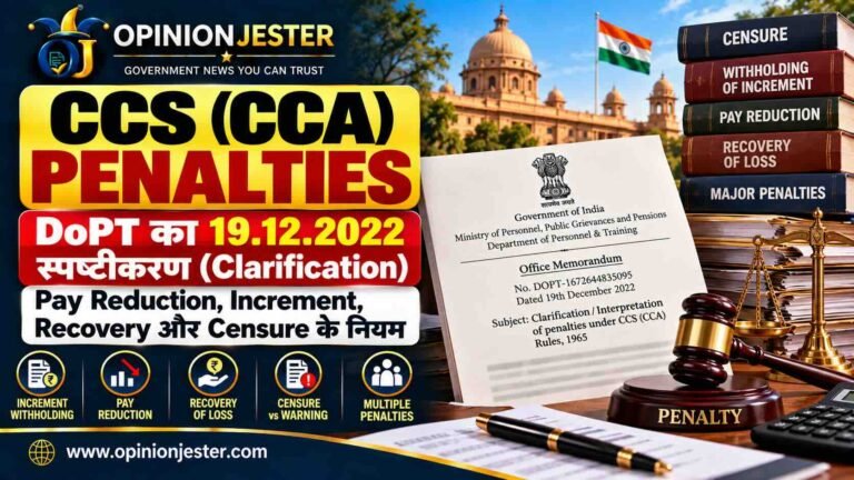 CCS (CCA) Penalties: Pay Reduction, Increment, Recovery और Censure के नियम 3 CCS CCA Penalties: Pay, Increment और Recovery Rules