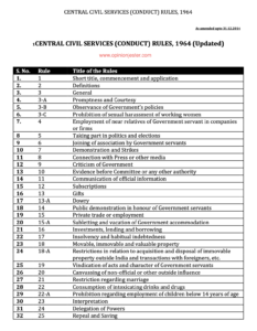 Central Civil Services (Conduct) Rules, 1964 (Updated)