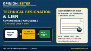Technical Resignation & Lien: DoPT Guidelines 2016